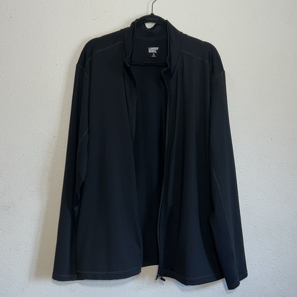 Lands End OEKO-TEX Black Outdoors Zip Up Jacket Size XL